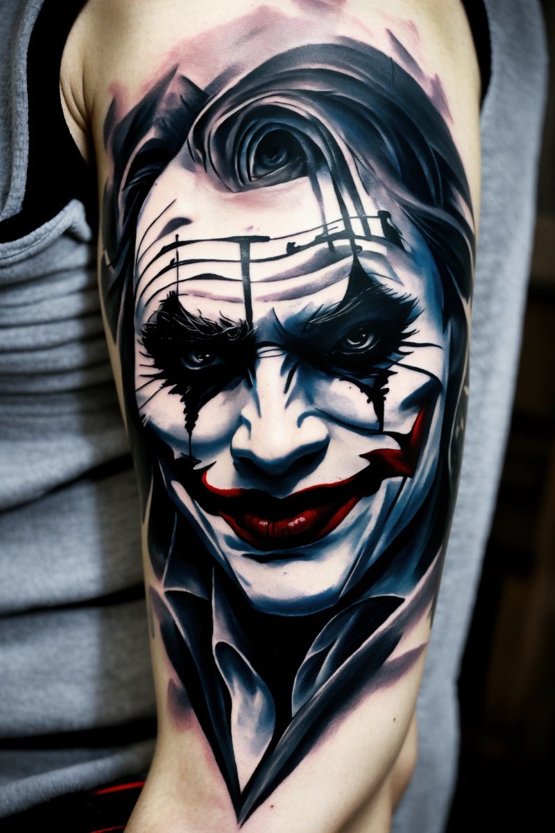 Hình xăm joker bắp tay 2