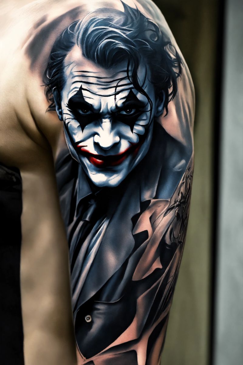 Hình xăm joker bắp tay 6