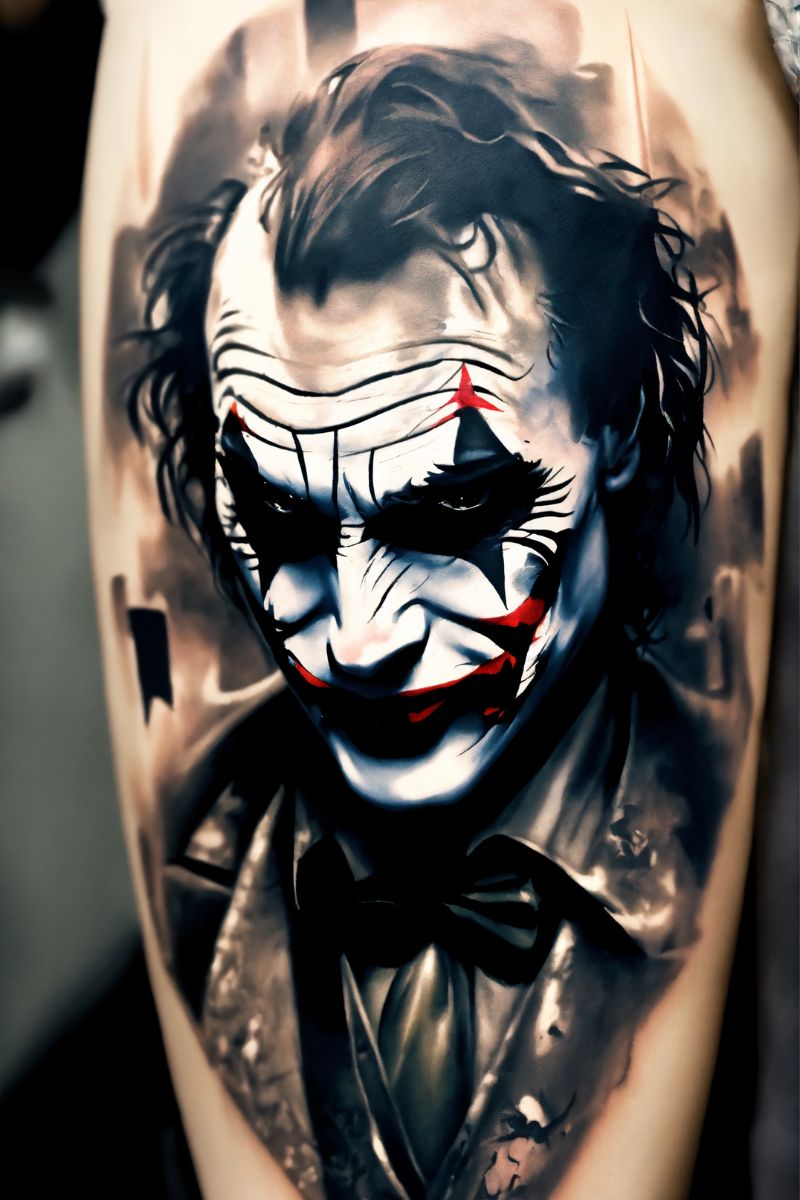 Hình xăm joker bắp tay 7