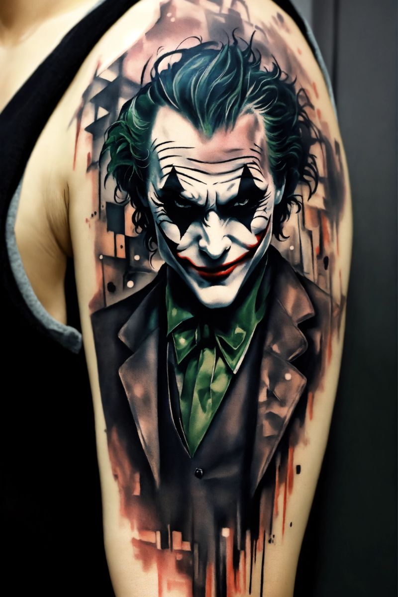 Hình xăm joker bắp tay 8