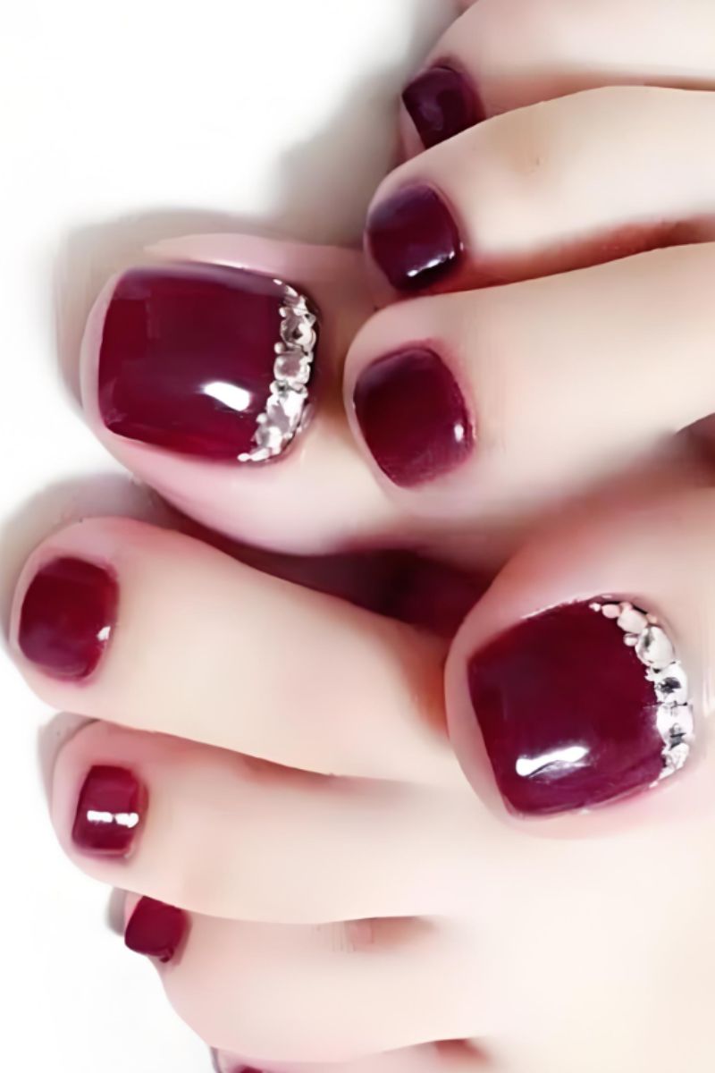 Ảnh mẫu nail chân đỏ 29