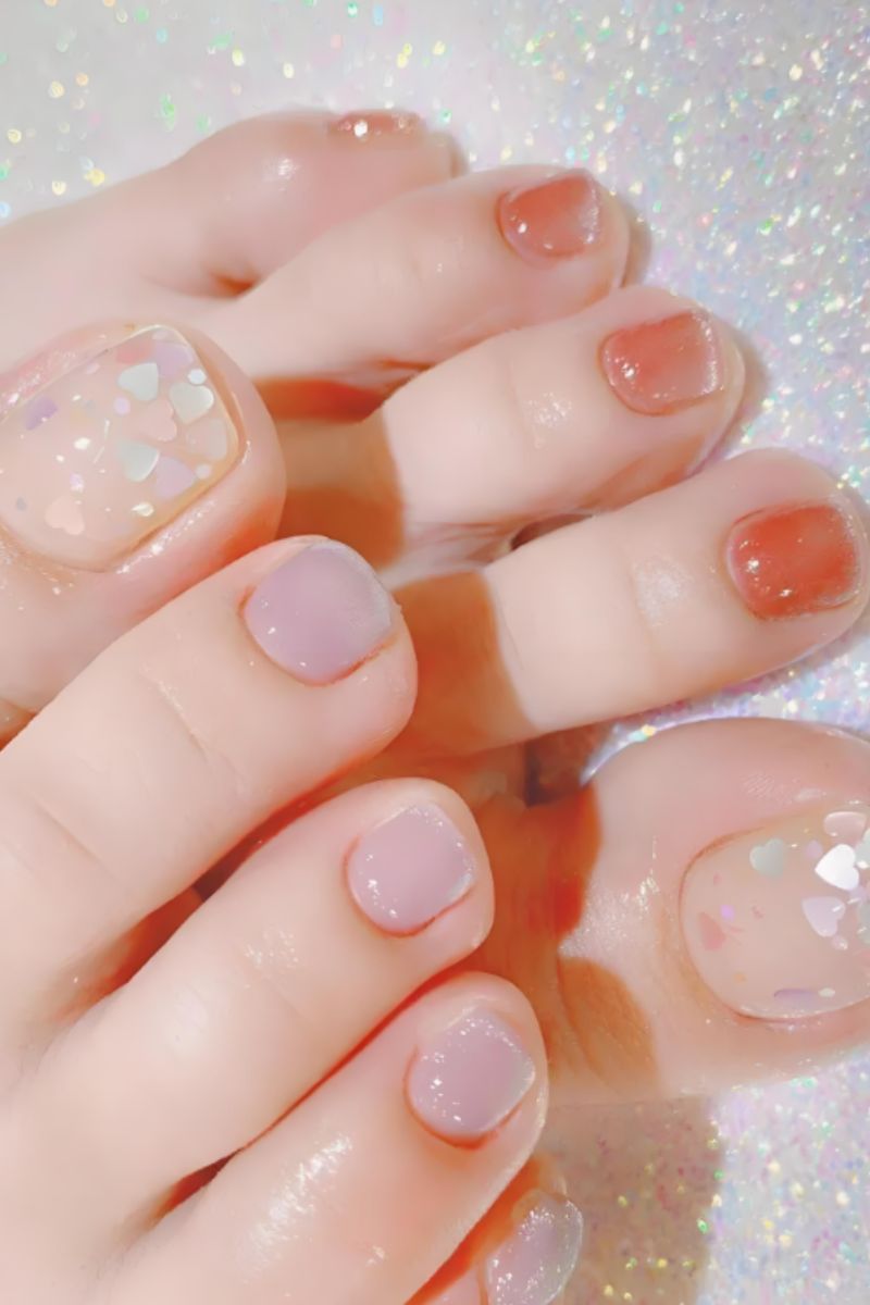 Ảnh mẫu nail chân trắng da 7