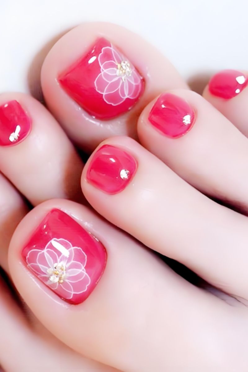 Ảnh mẫu nail chân xinh đơn giản 11