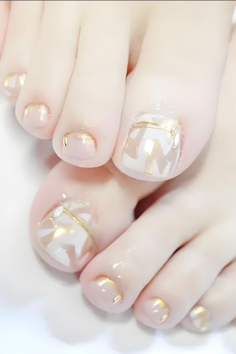 Ảnh mẫu nail chân xinh đơn giản 13