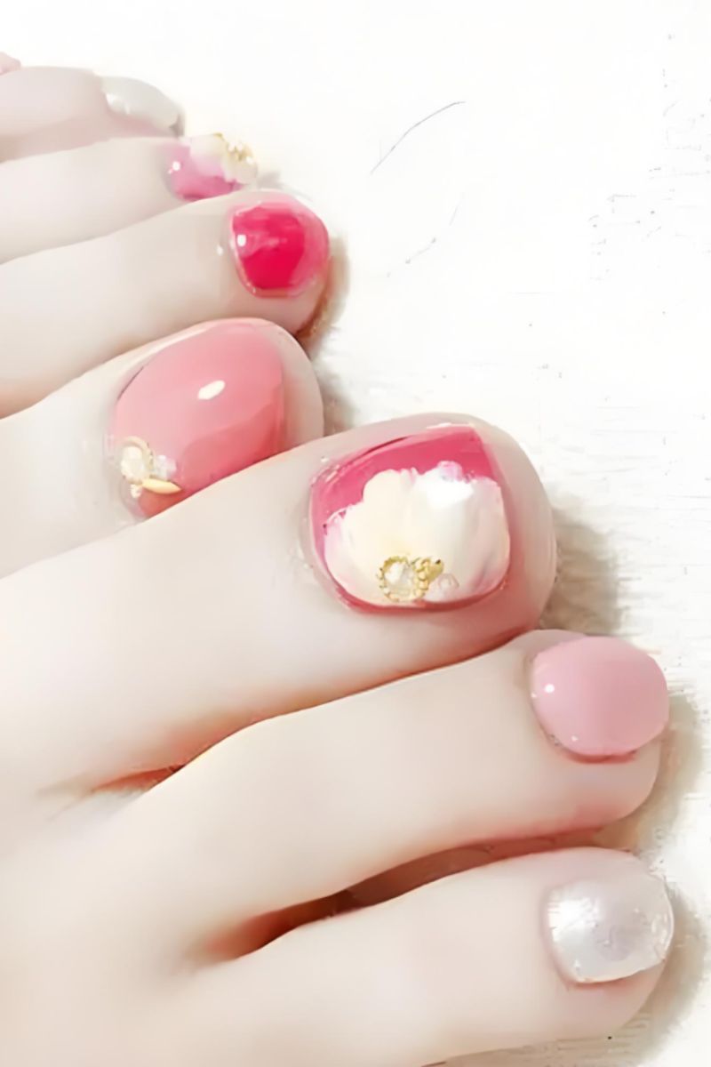 Ảnh mẫu nail chân xinh đơn giản 23