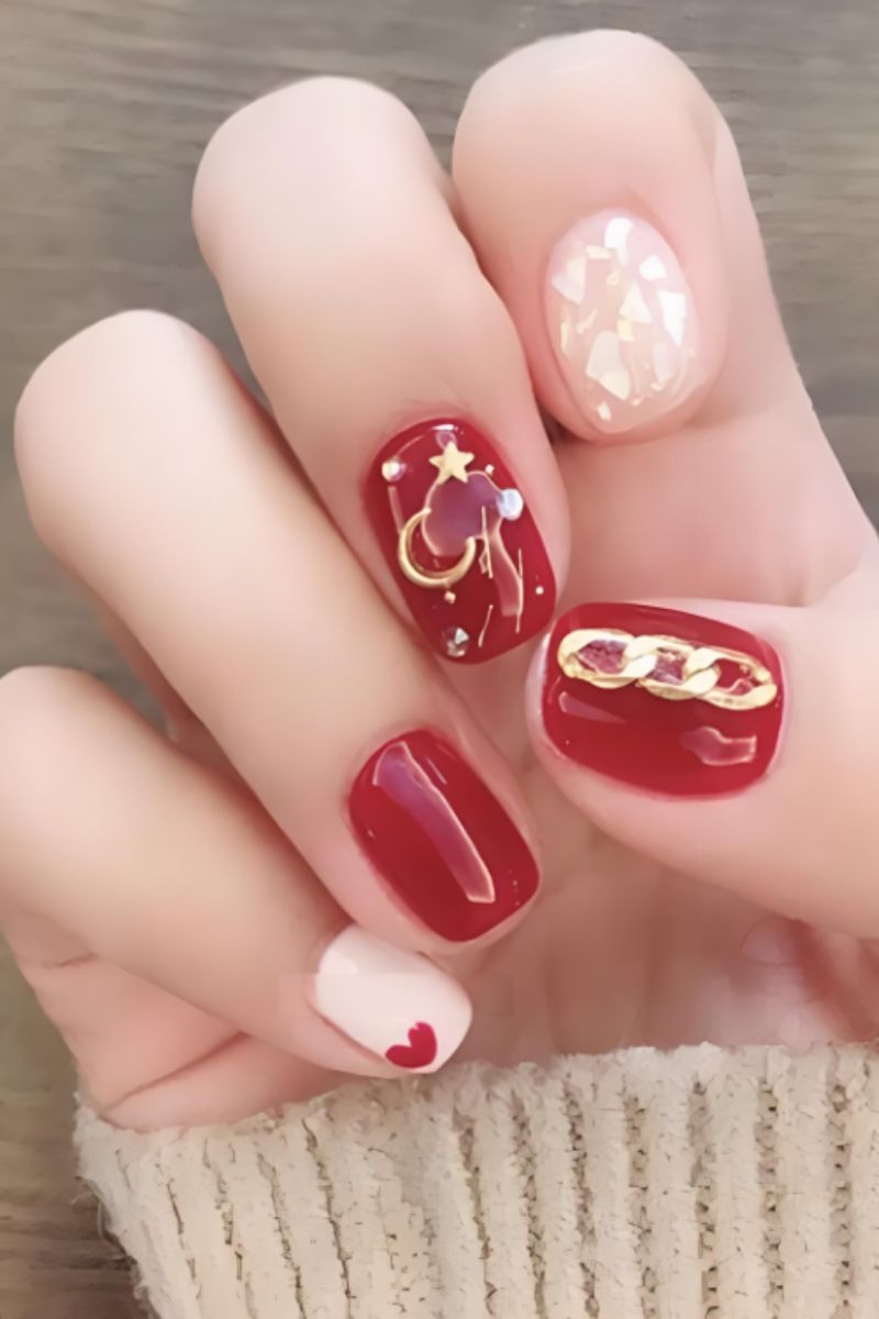 Ảnh mẫu nail cô dâu đơn giản đẹp 29