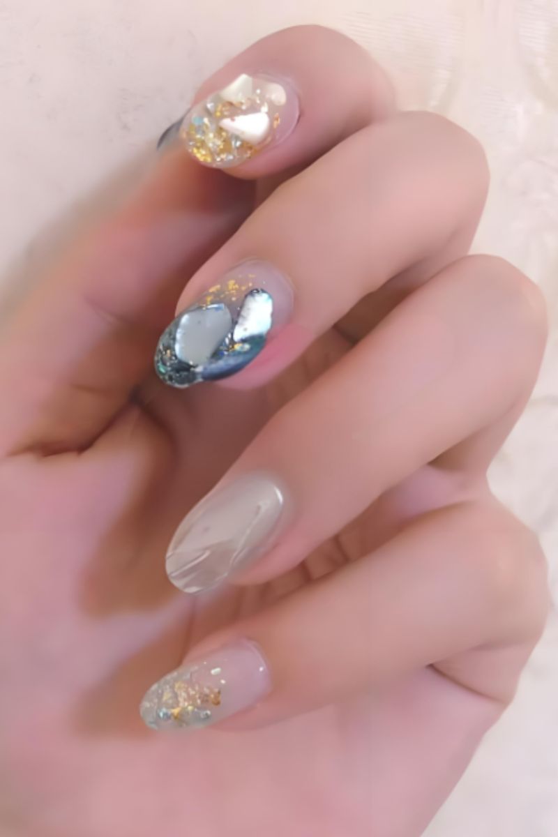 Ảnh mẫu nail cô dâu đơn giản đẹp 30