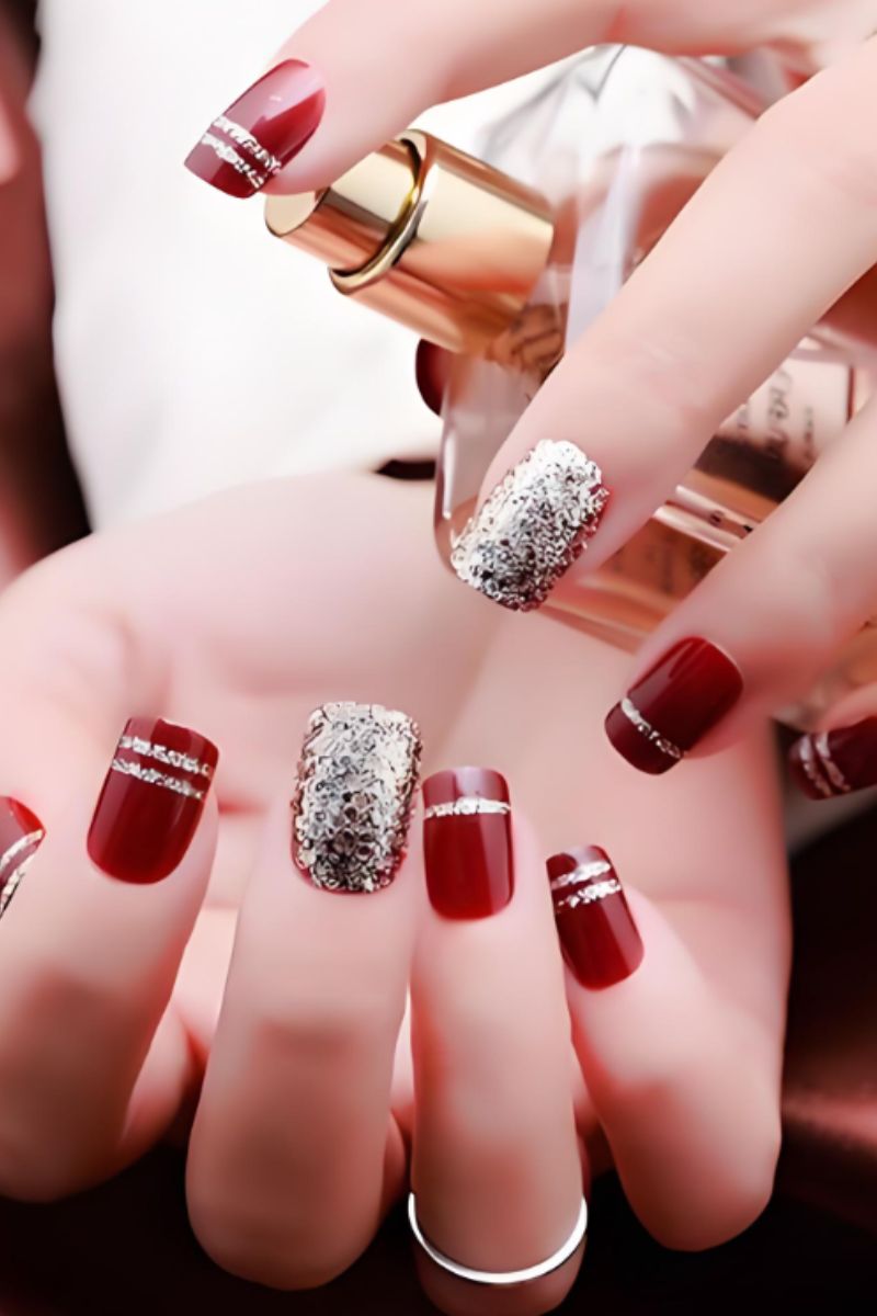 Ảnh mẫu nail cô dâu đơn giản đẹp 8