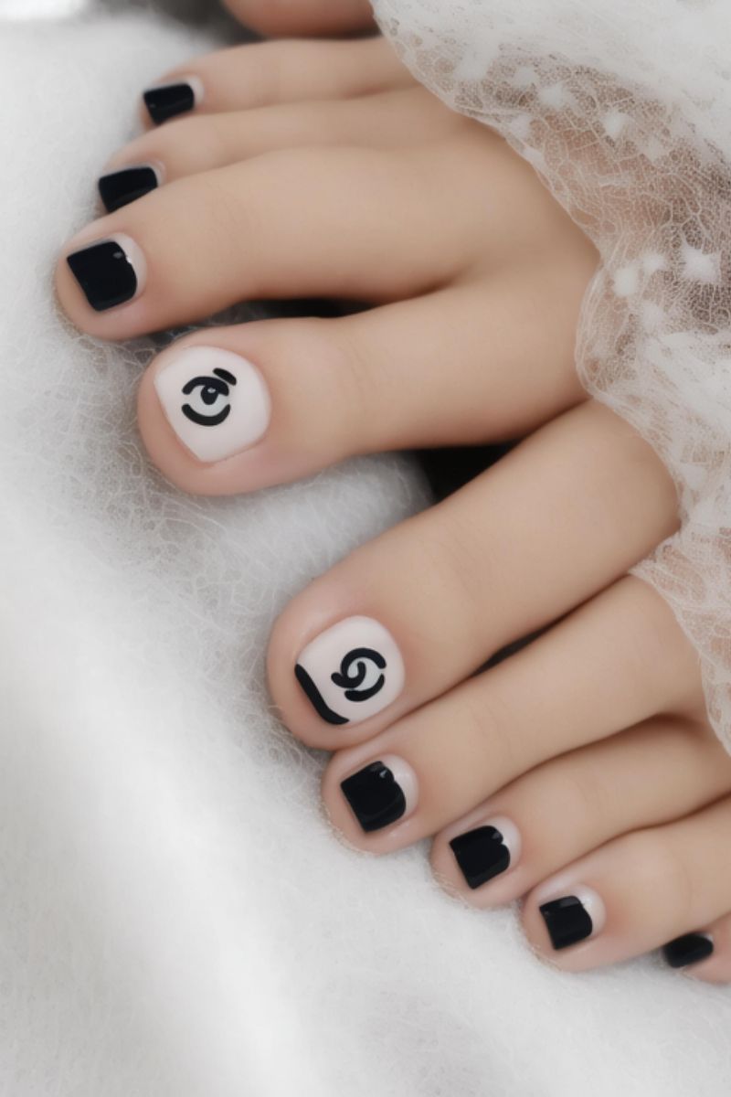 Ảnh nail chân chanel 23