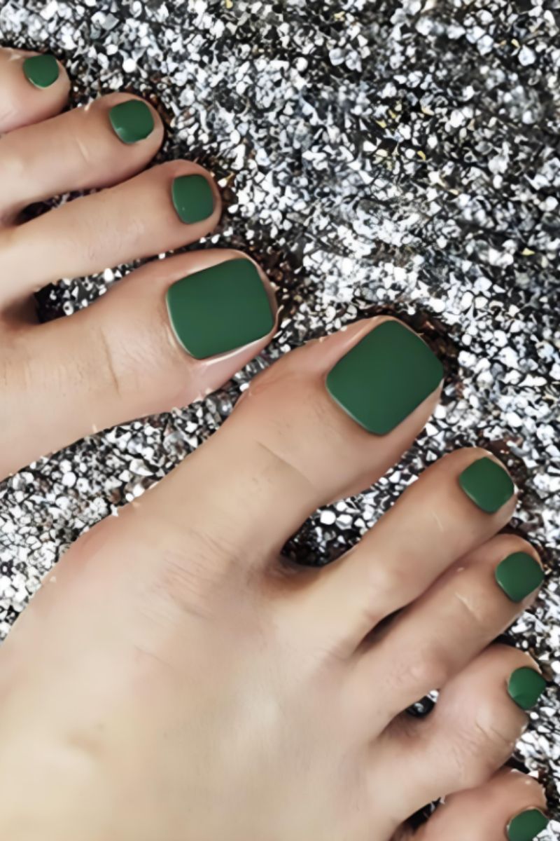 Ảnh nail chân đẹp màu xanh 22