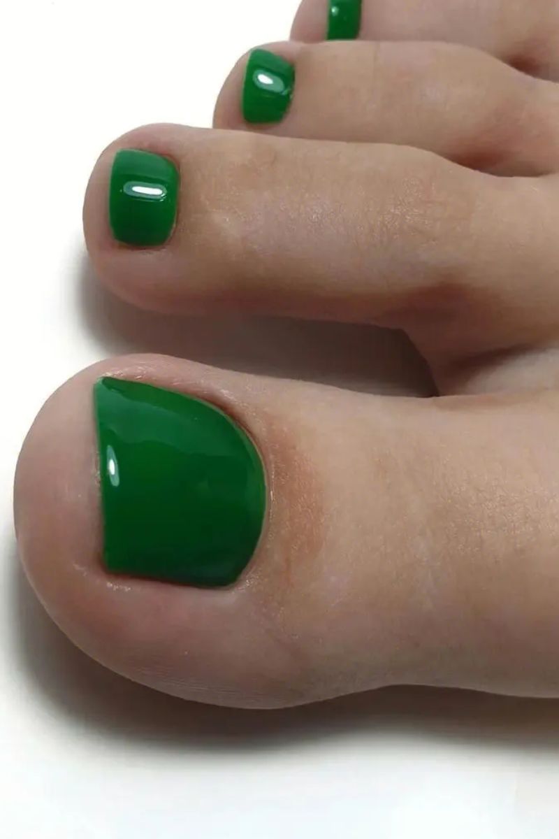 Ảnh nail chân đẹp màu xanh 28