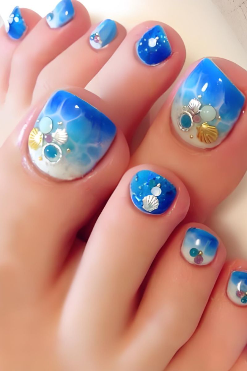 Ảnh nail chân đi biển 2