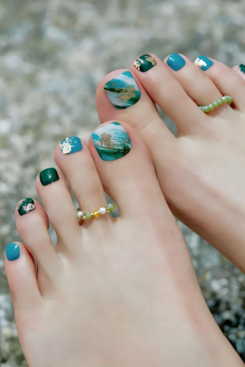 Ảnh nail chân đi biển 9