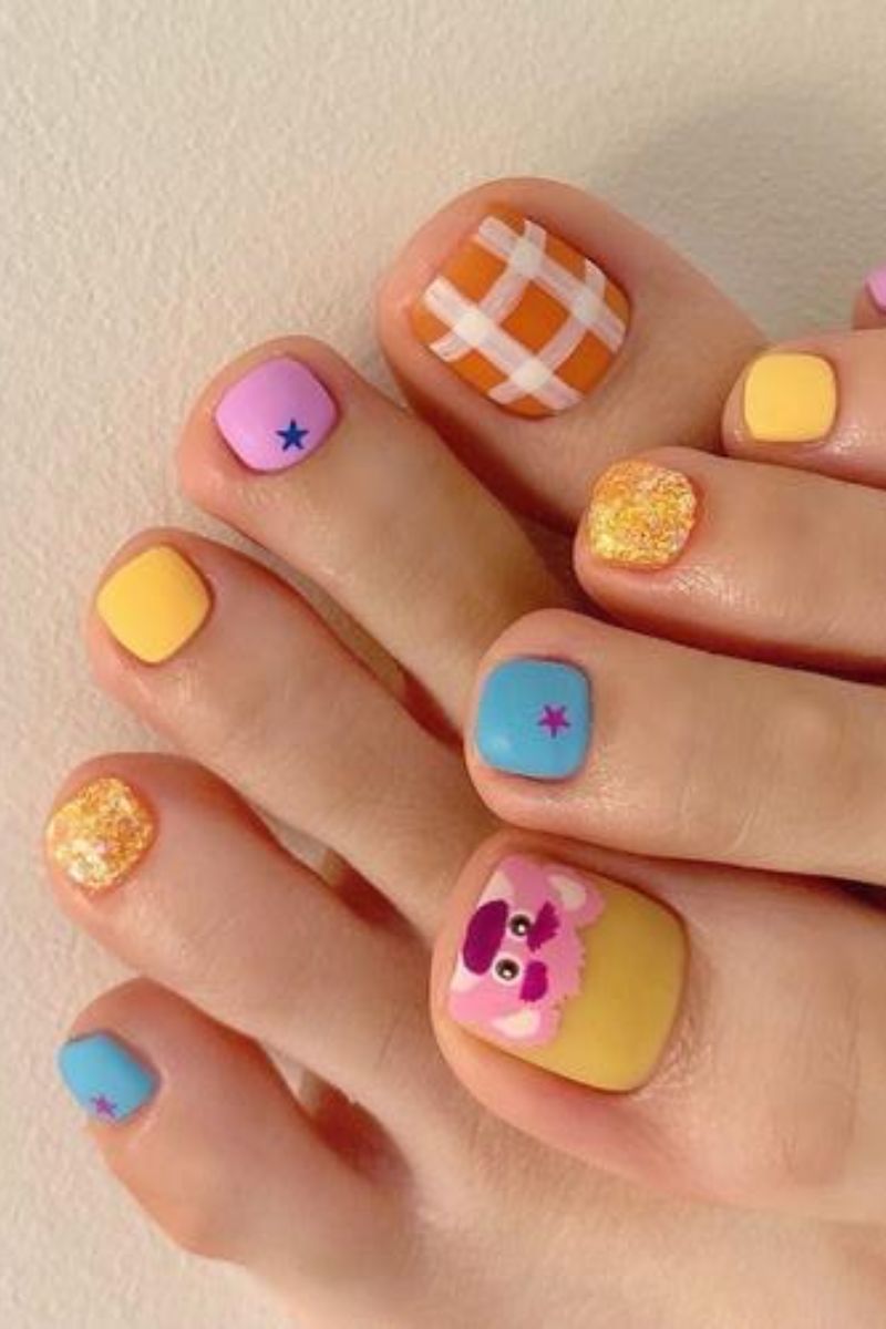 Ảnh nail chân hình gấu 13