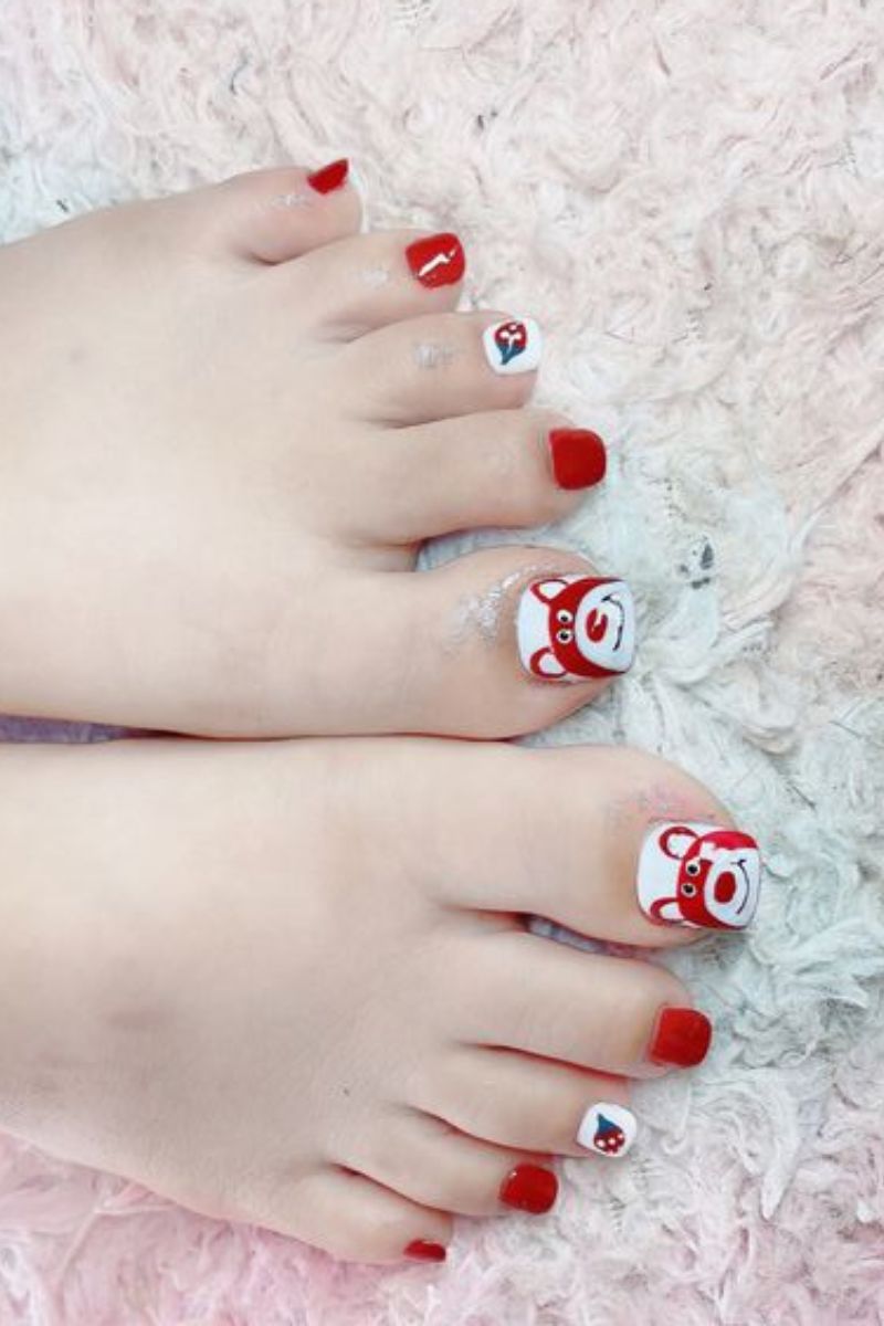 Ảnh nail chân hình gấu 14