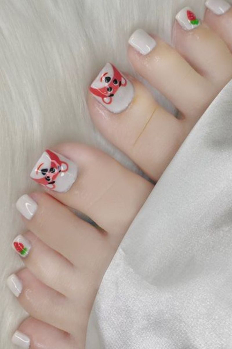 Ảnh nail chân hình gấu 15