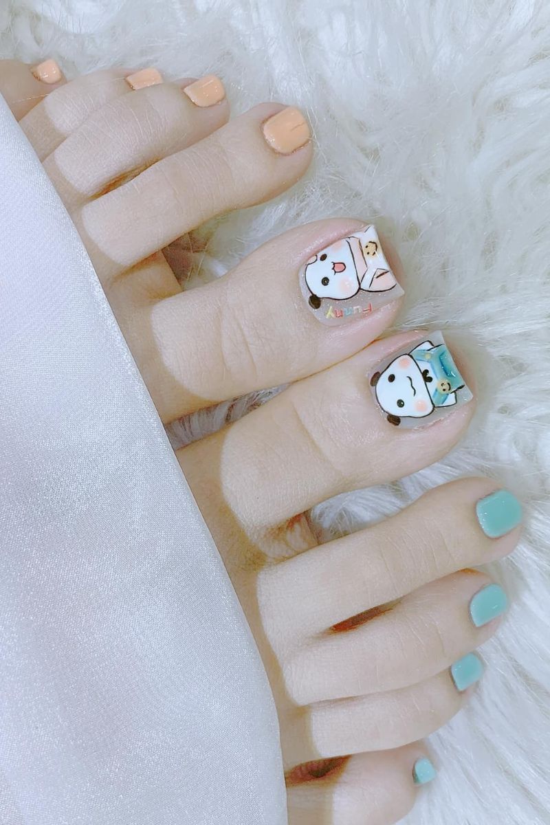 Ảnh nail chân hình gấu 23