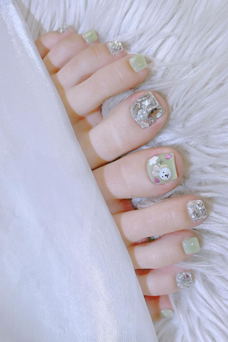 Ảnh nail chân hình gấu 28