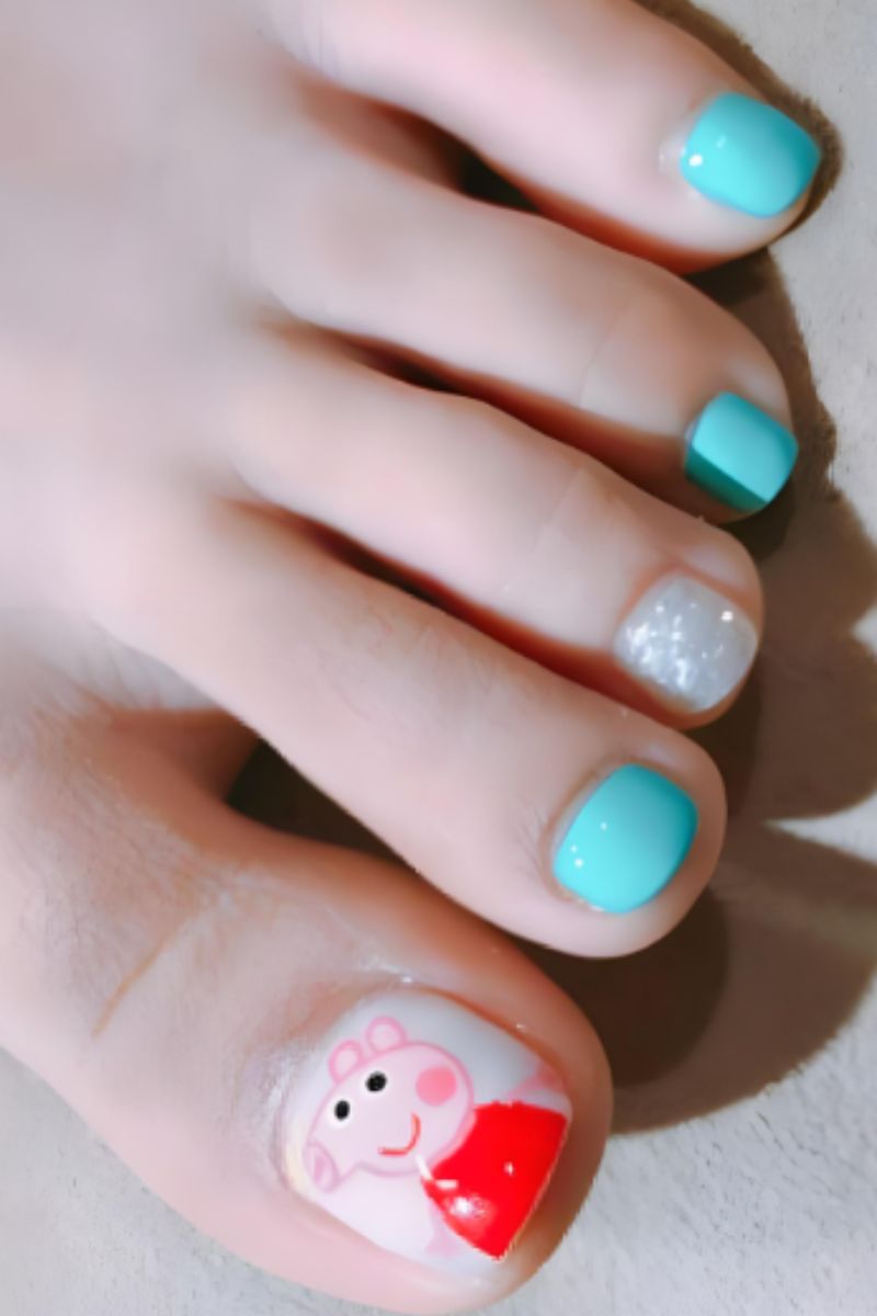 Ảnh nail chân hoạt hình 5