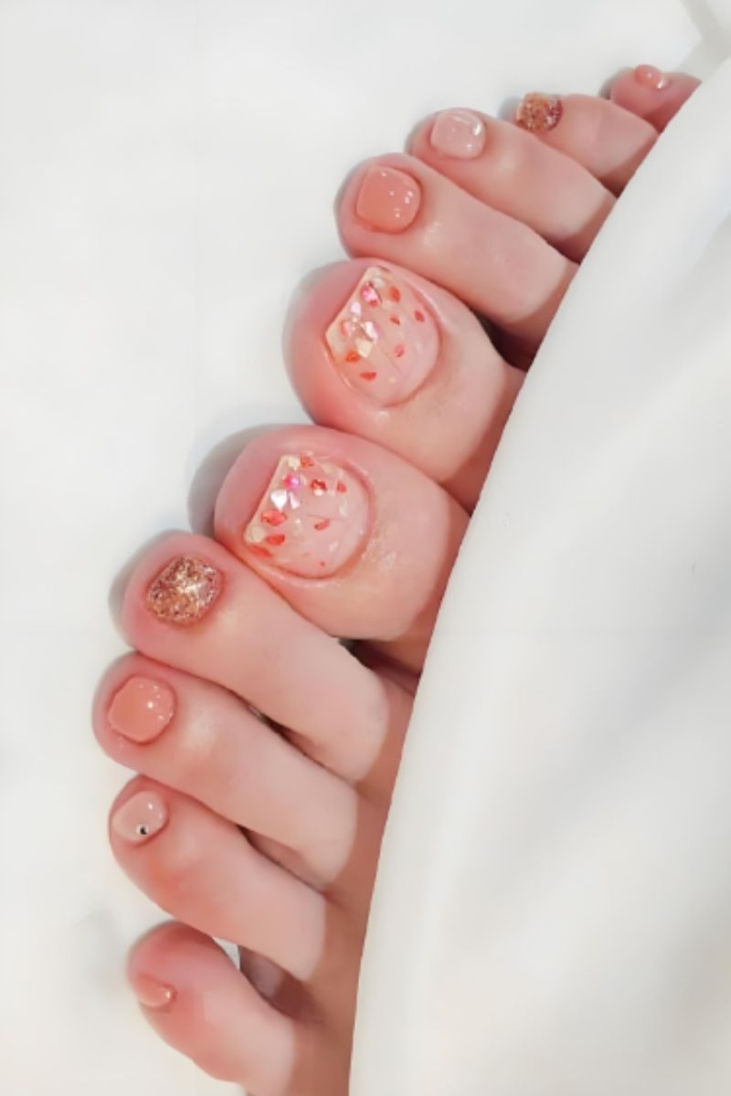 Ảnh nail chân kim tuyến 3