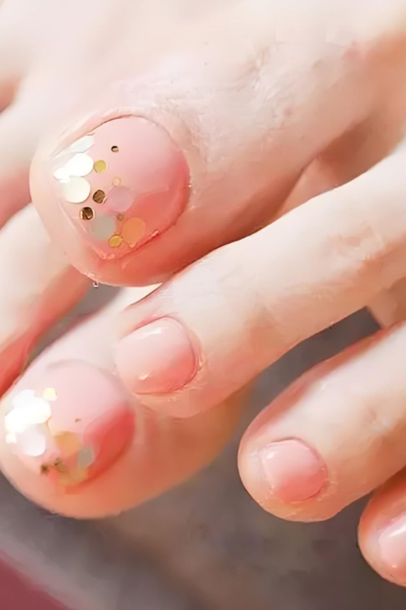 Ảnh nail chân màu hồng 21