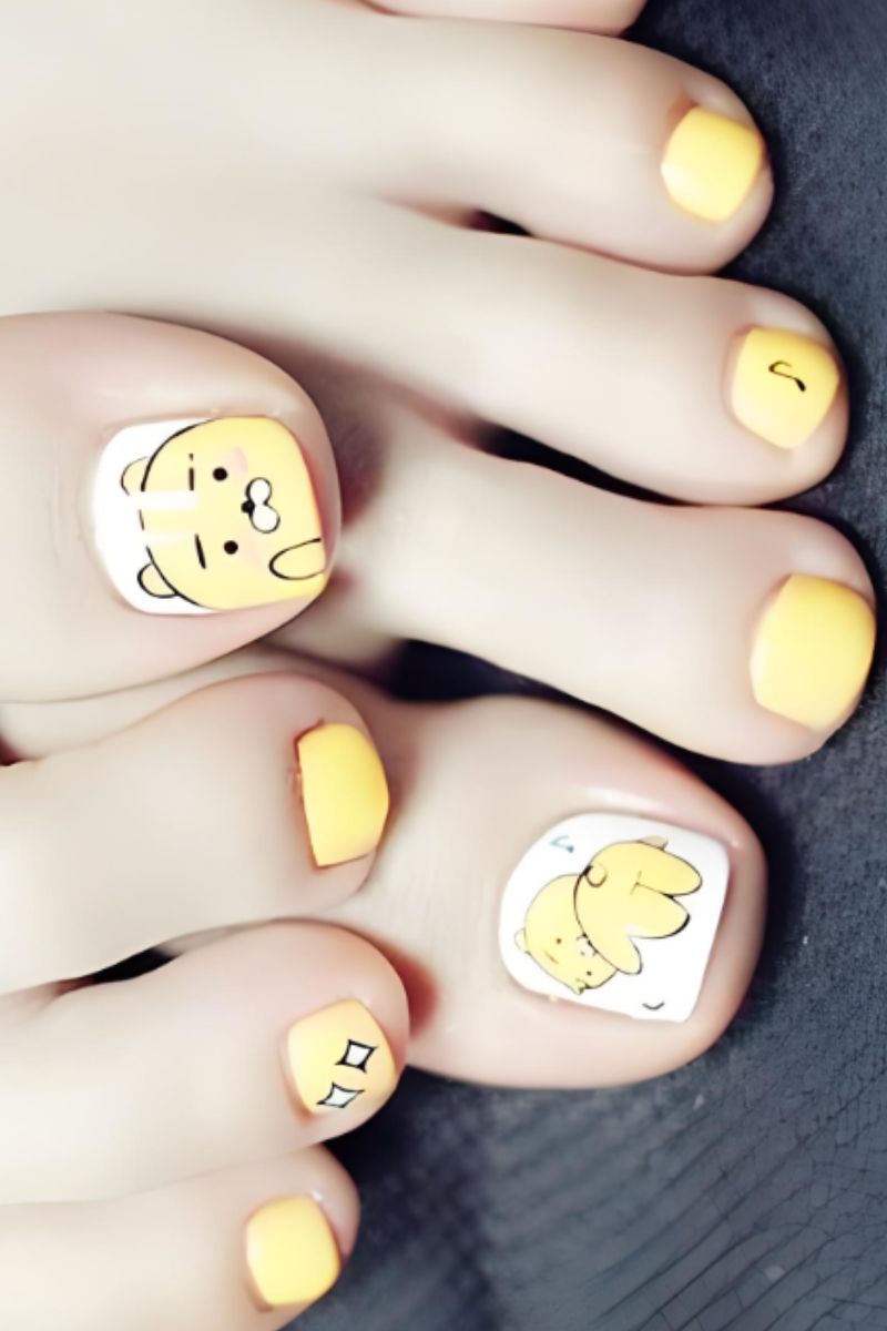 Ảnh nail chân màu vàng 26