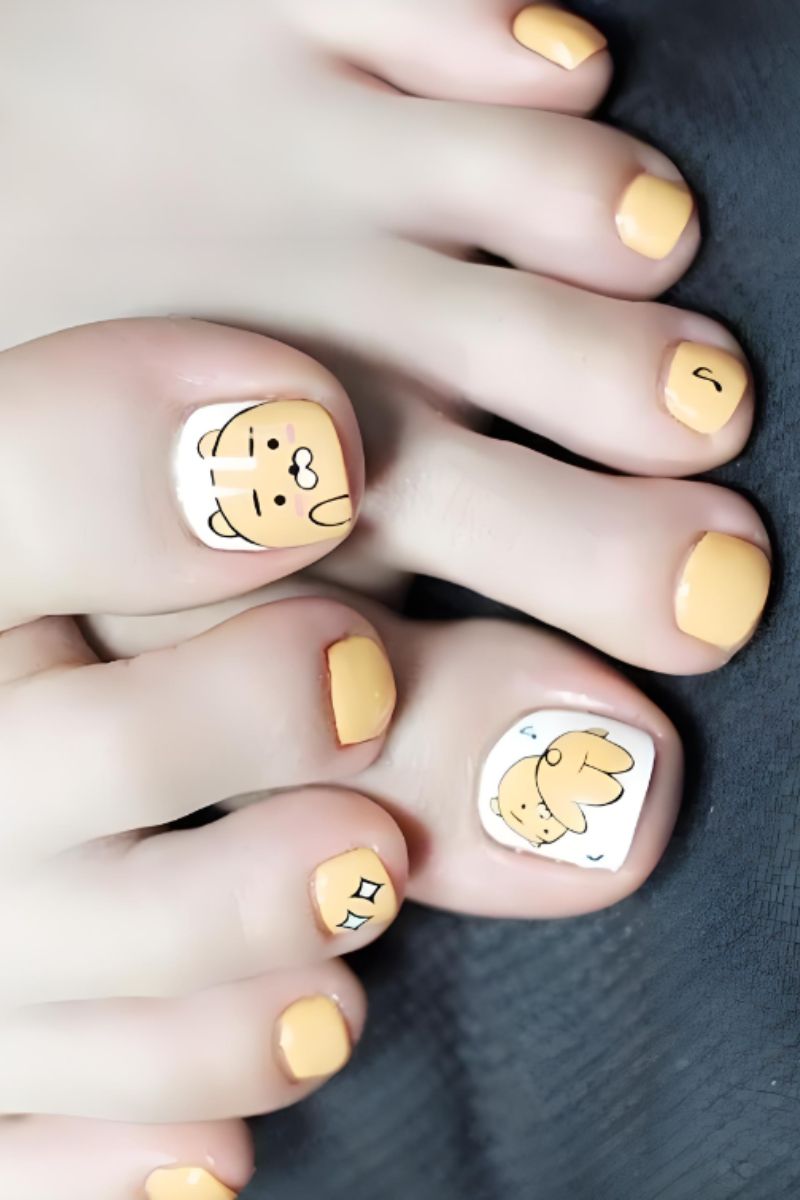 Ảnh nail chân vẽ cute 10