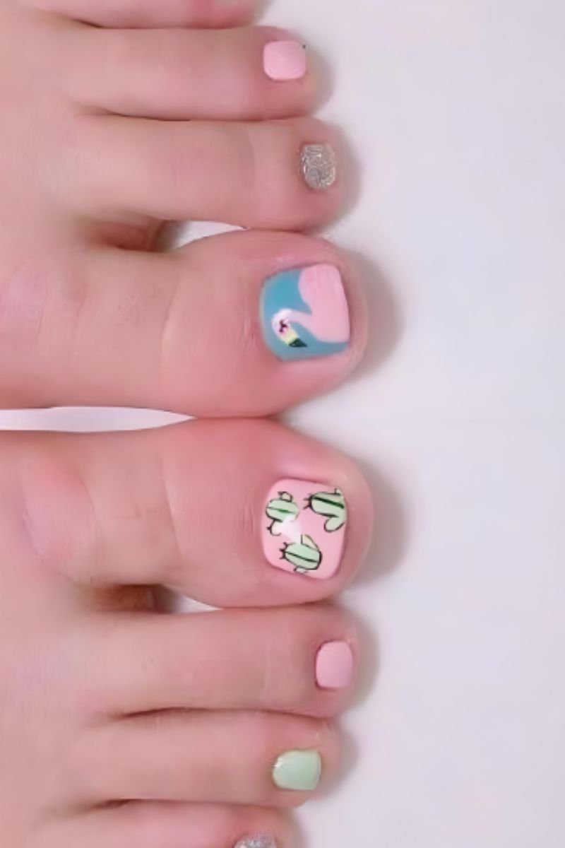 Ảnh nail chân vẽ cute 3