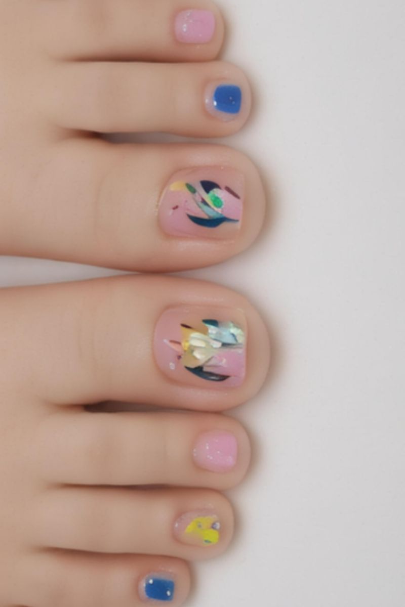 Ảnh nail chân vẽ cute 4