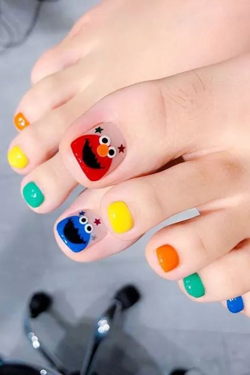 Ảnh nail chân vẽ cute 8