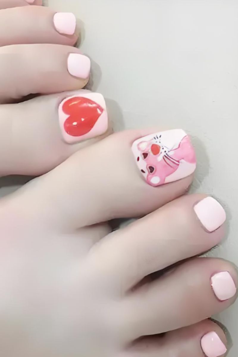 Ảnh nail chân vẽ cute 9