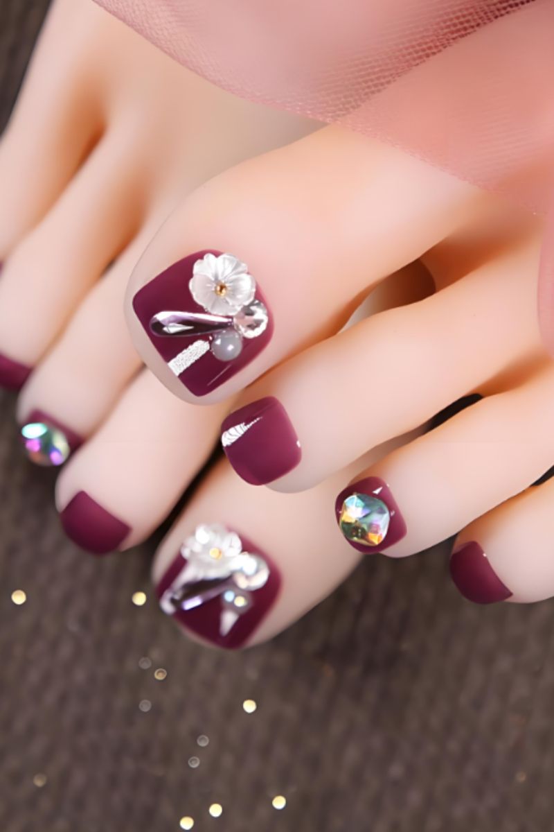 Ảnh nail chân vẽ hoa 15