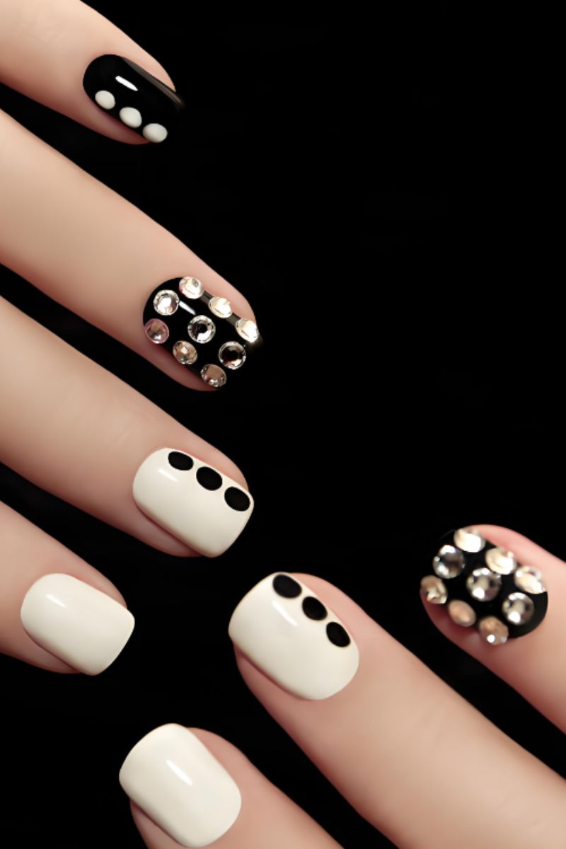 Ảnh nail đen trắng đẹp 8