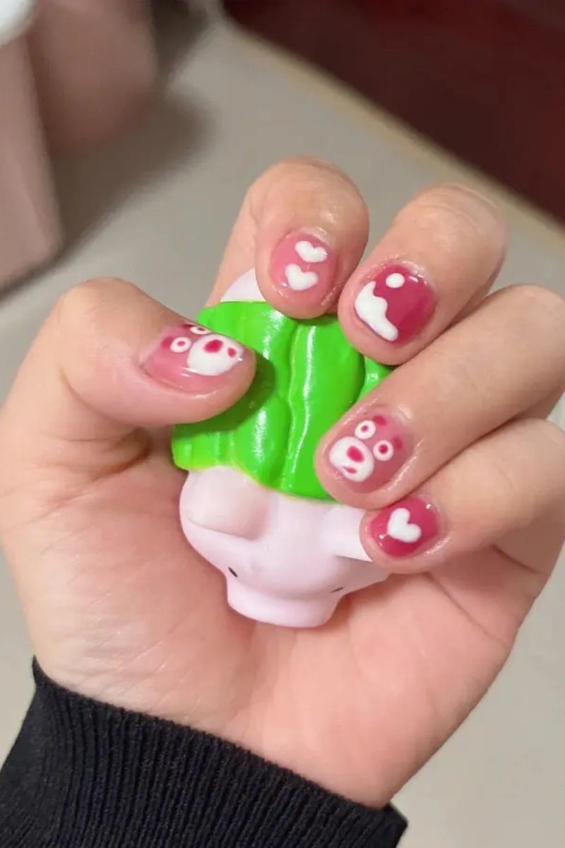 Ảnh nail Gấu Dâu 13