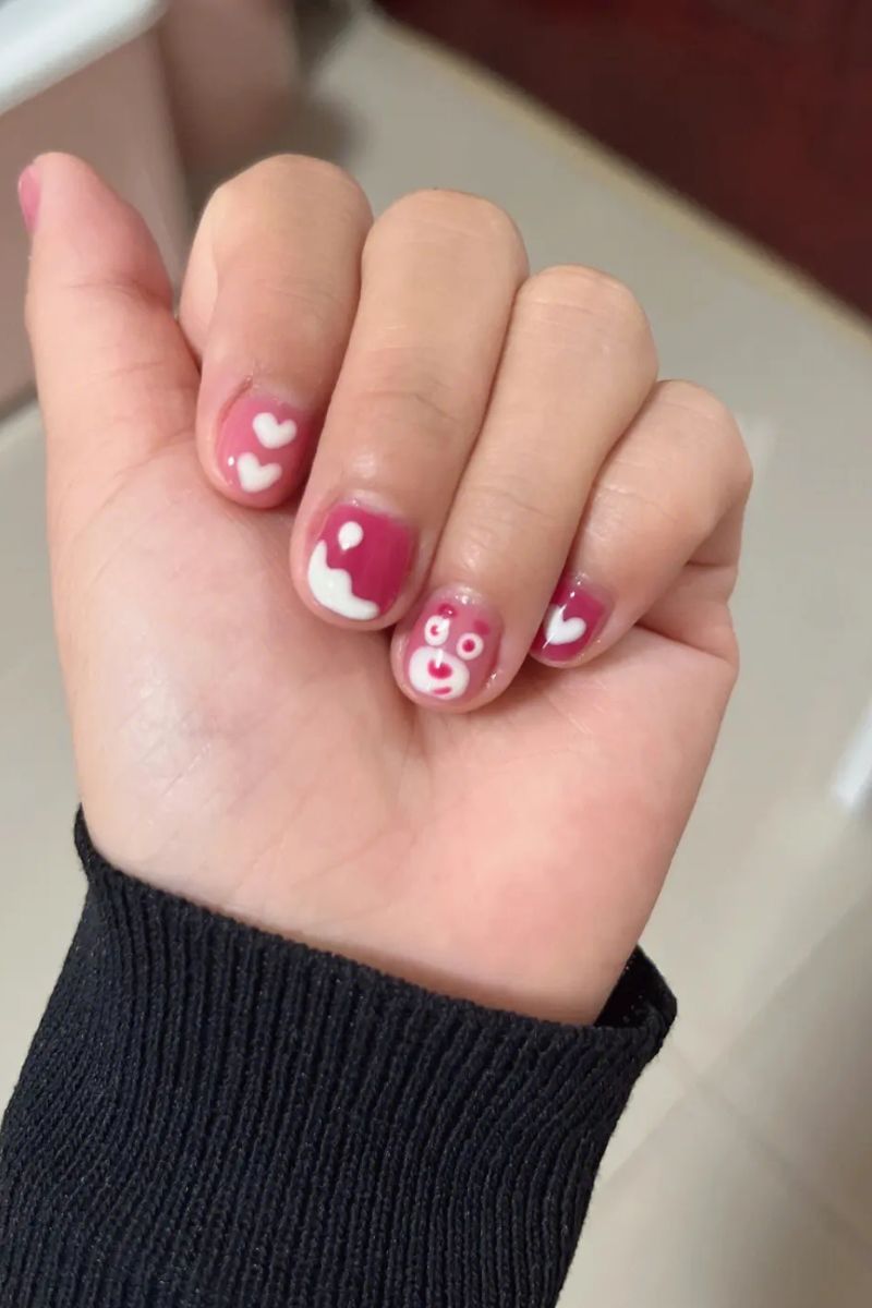 Ảnh nail Gấu Dâu 14