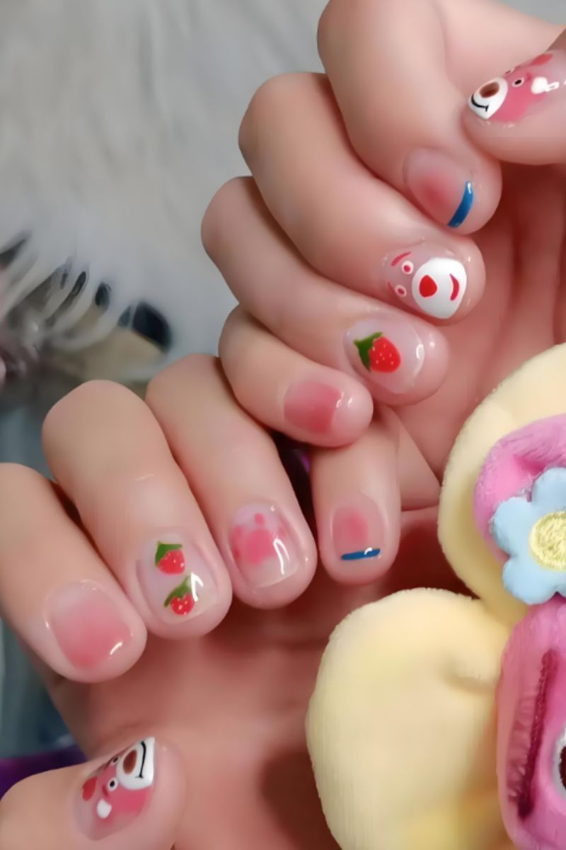 Ảnh nail Gấu Dâu 15