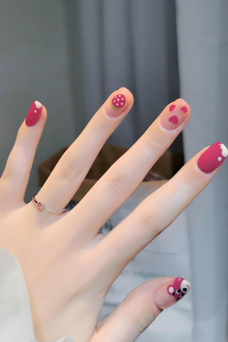 Ảnh nail Gấu Dâu 16