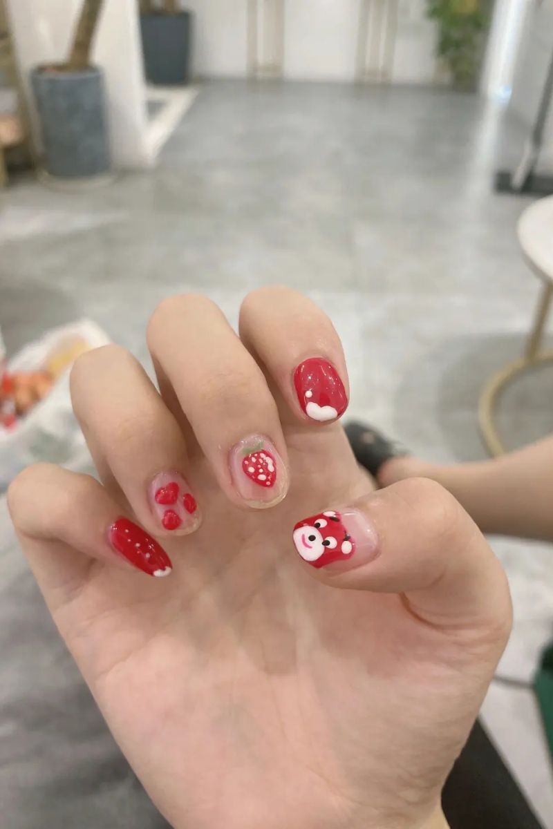 Ảnh nail Gấu Dâu 24