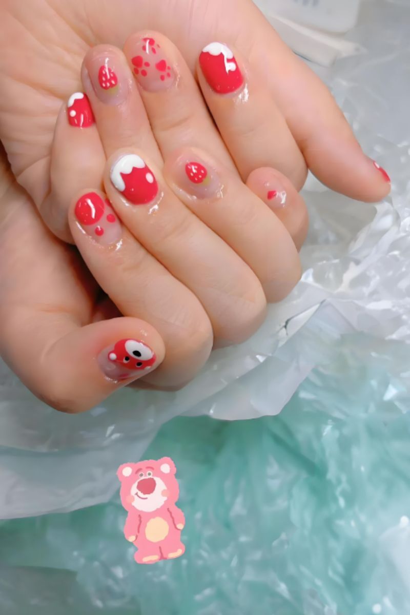 Ảnh nail Gấu Dâu 28