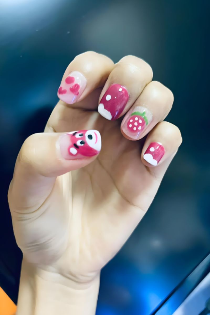 Ảnh nail Gấu Dâu 6