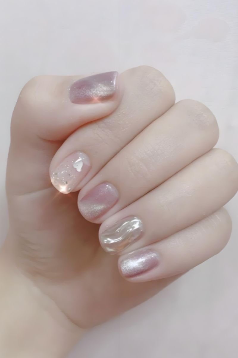 Ảnh nail mắt mèo đơn giản 1