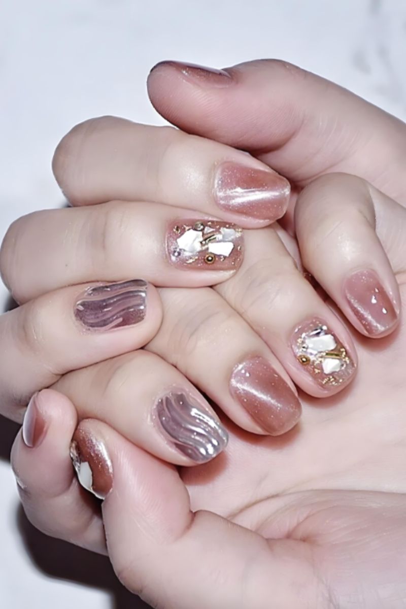 Ảnh nail mắt mèo đơn giản 10