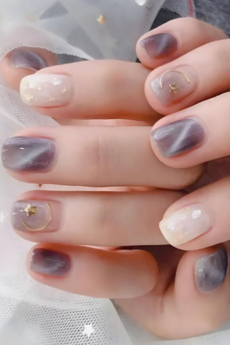 Ảnh nail mắt mèo đơn giản 4