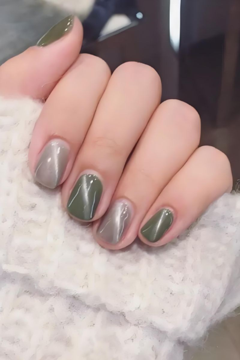 Ảnh nail mắt mèo xanh 3