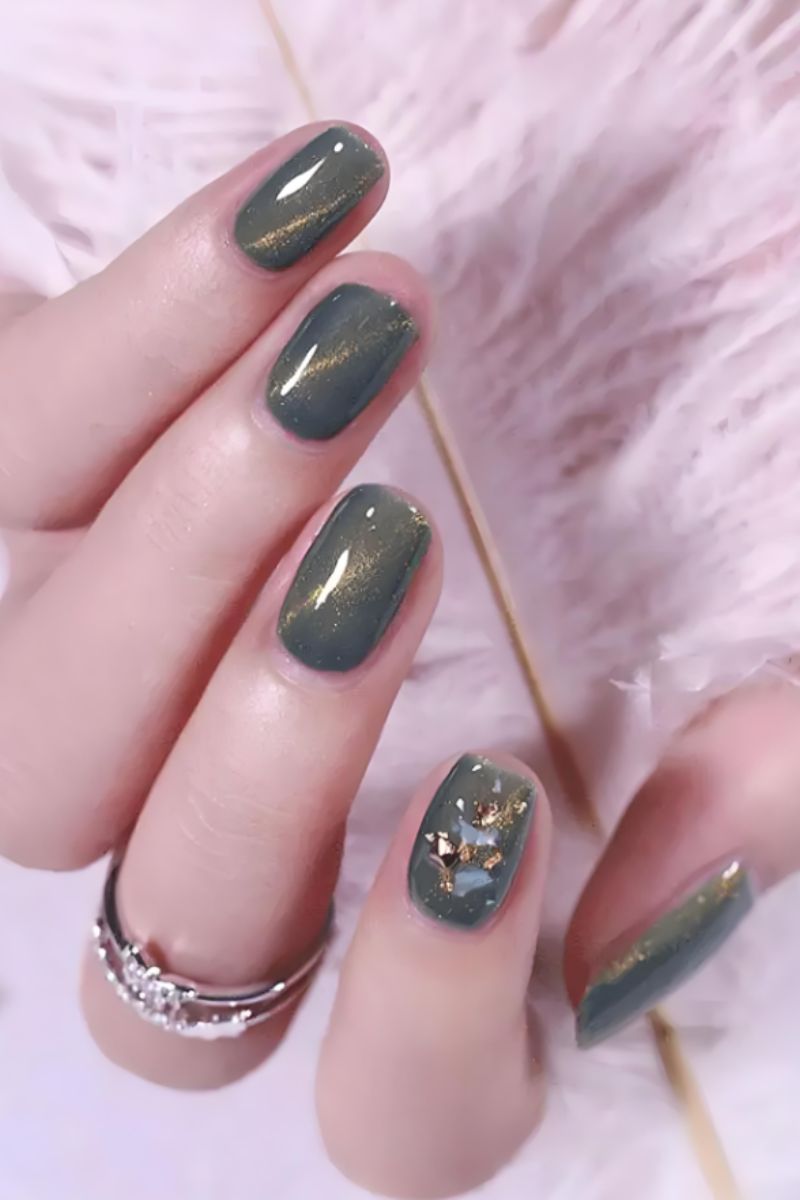 Ảnh nail mắt mèo xanh 4