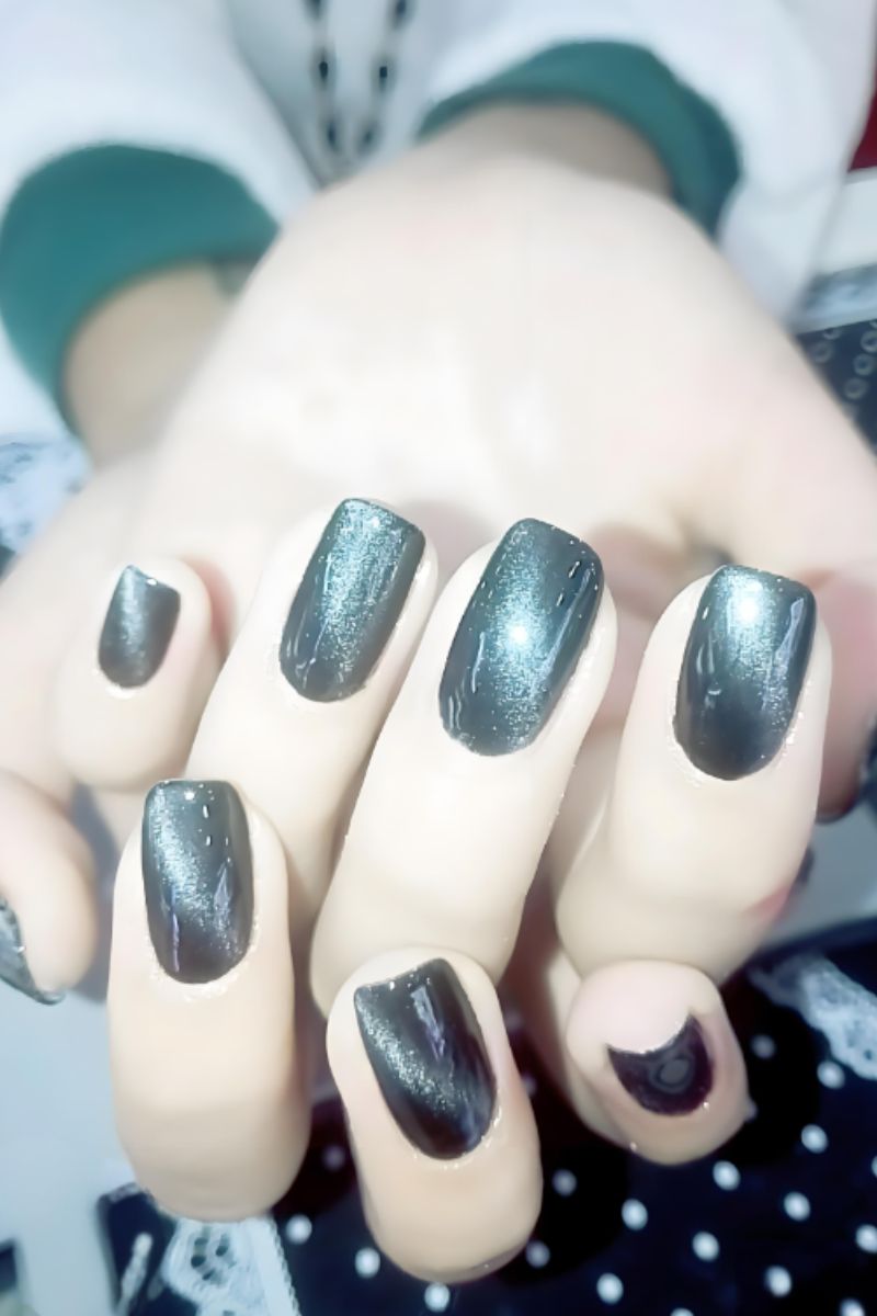 Ảnh nail mắt mèo xanh 8