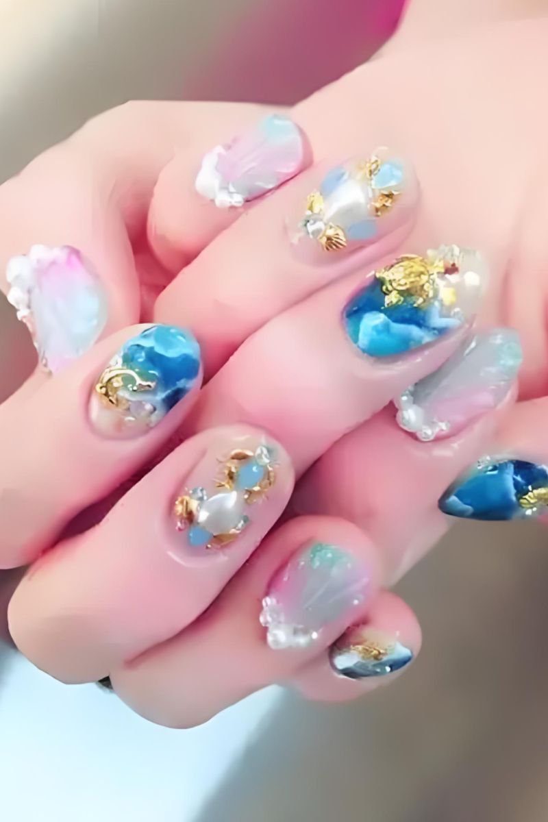 Ảnh nail tay đi biển 7