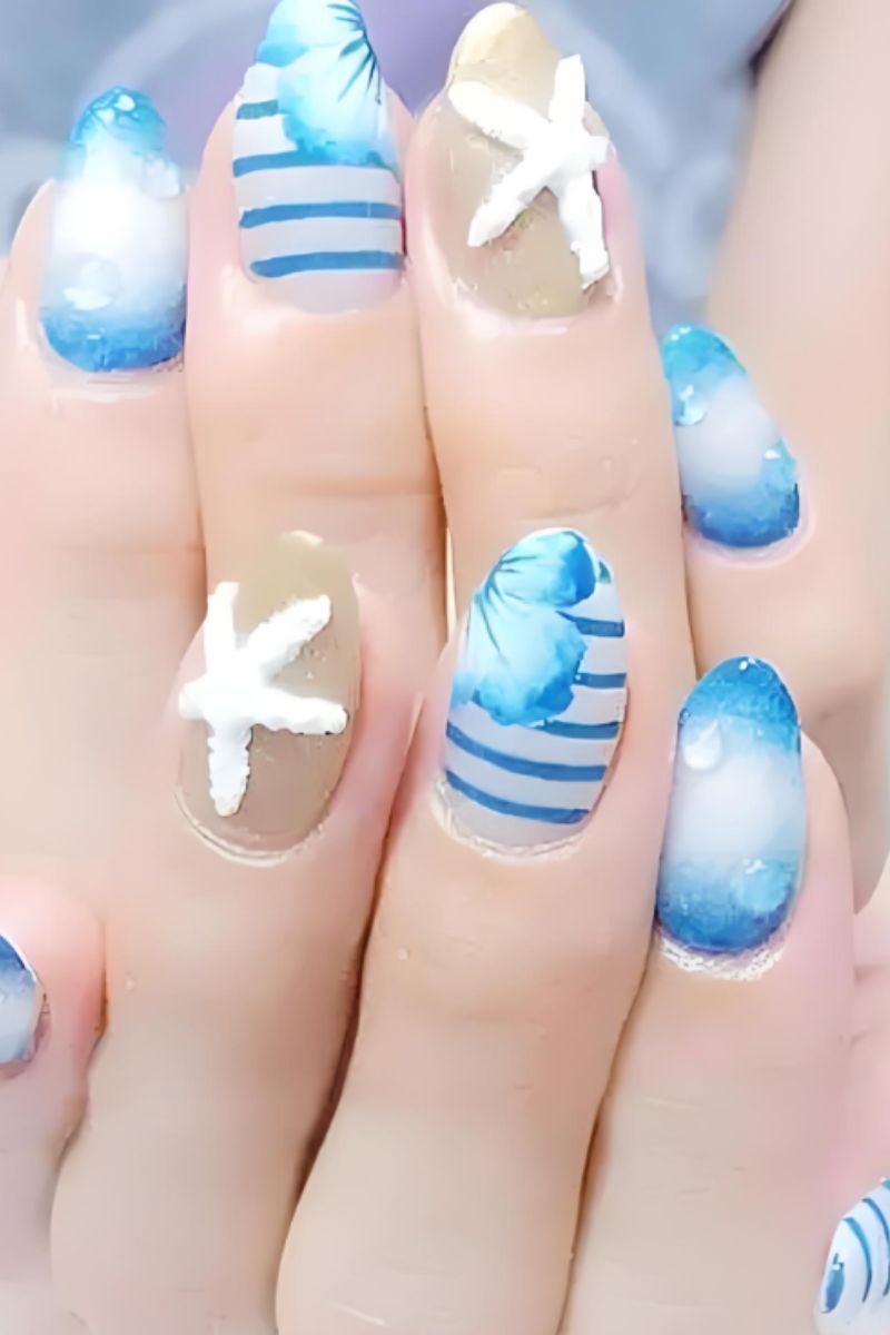 Ảnh nail tay đi biển 8