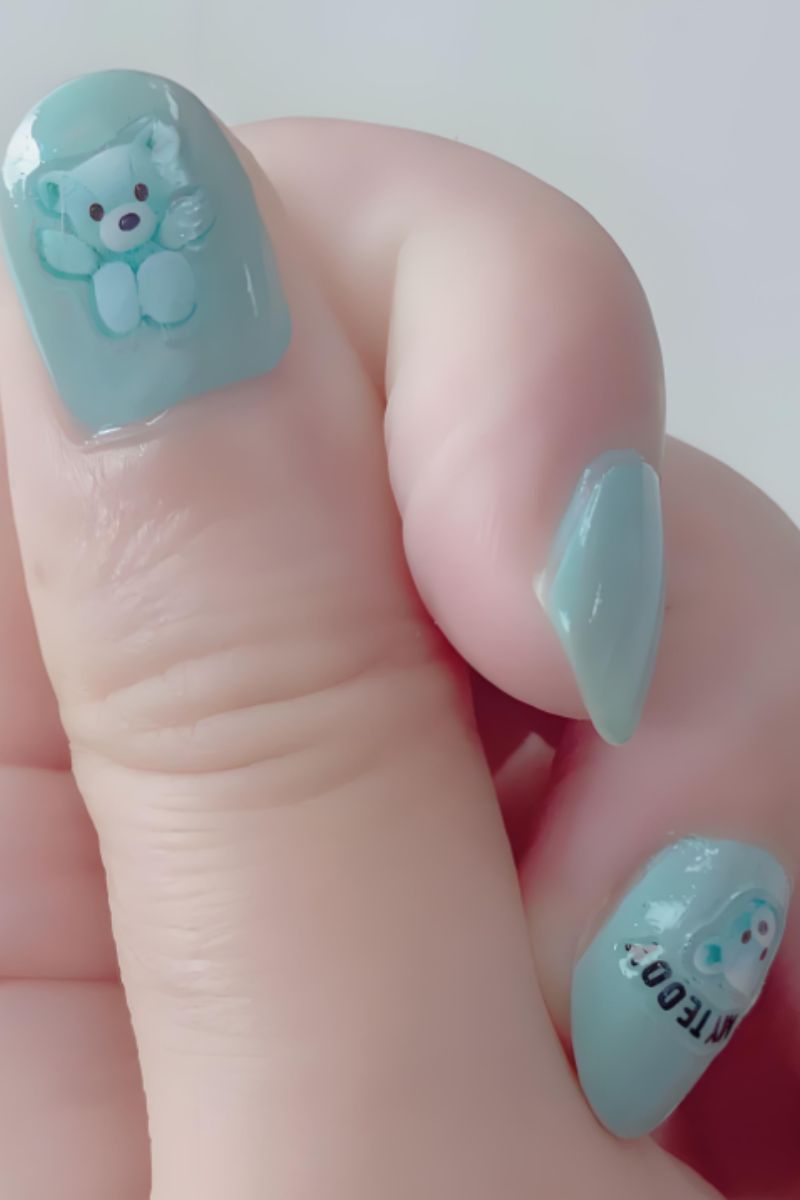 Ảnh nail tay hình gấu 25