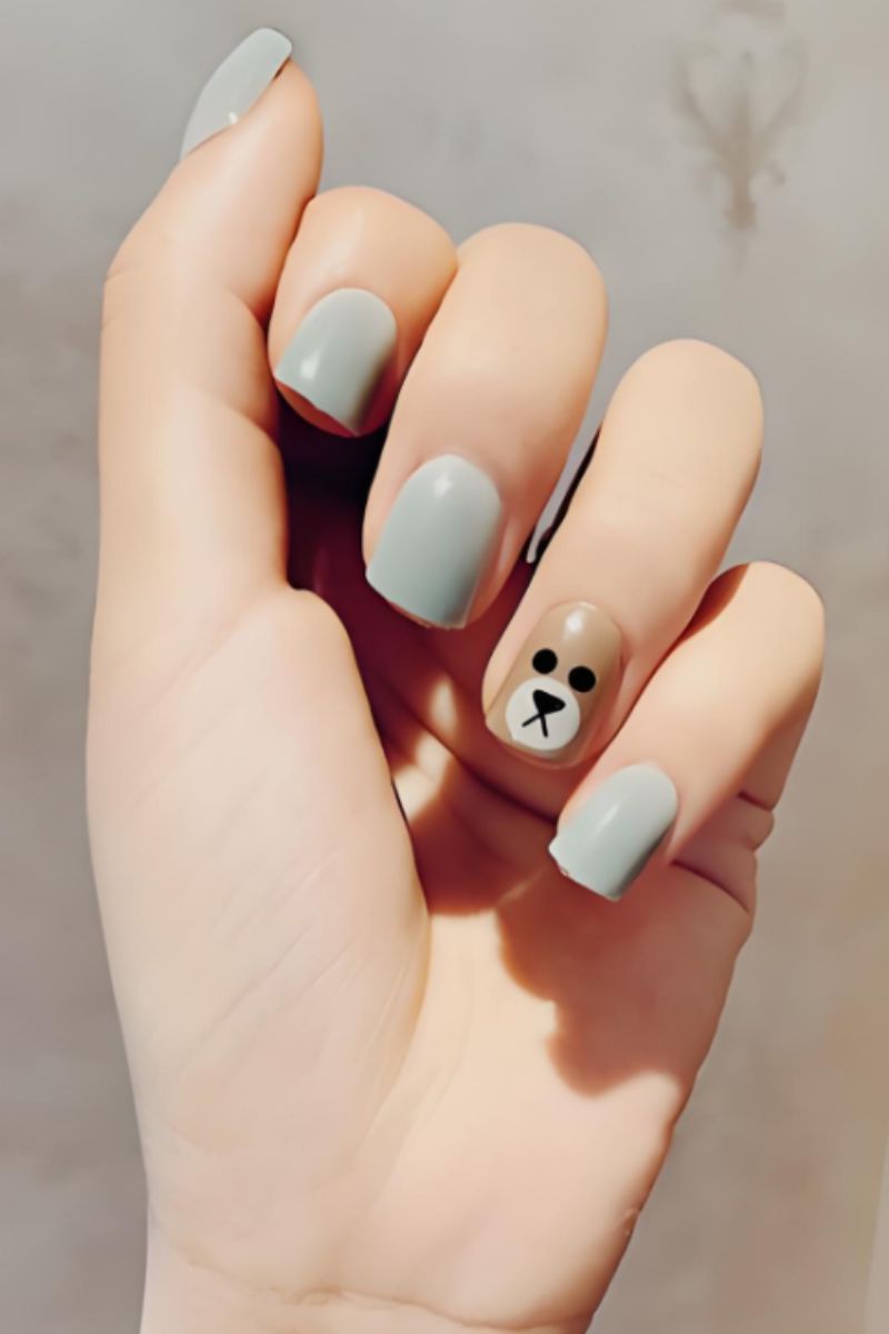 Ảnh nail tay hình gấu 26